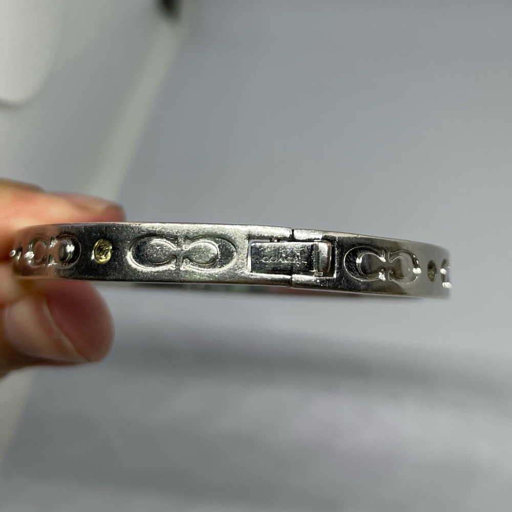 Coach Kissing C Hinged Bangle Silver - Picture 4 of 5